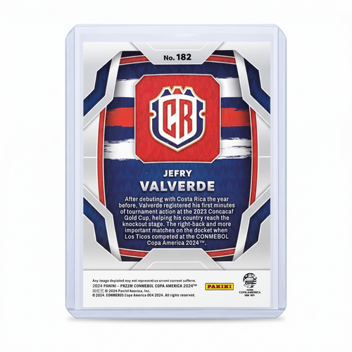 2024 Panini Prizm Copa America Jefry Valverde RC #182