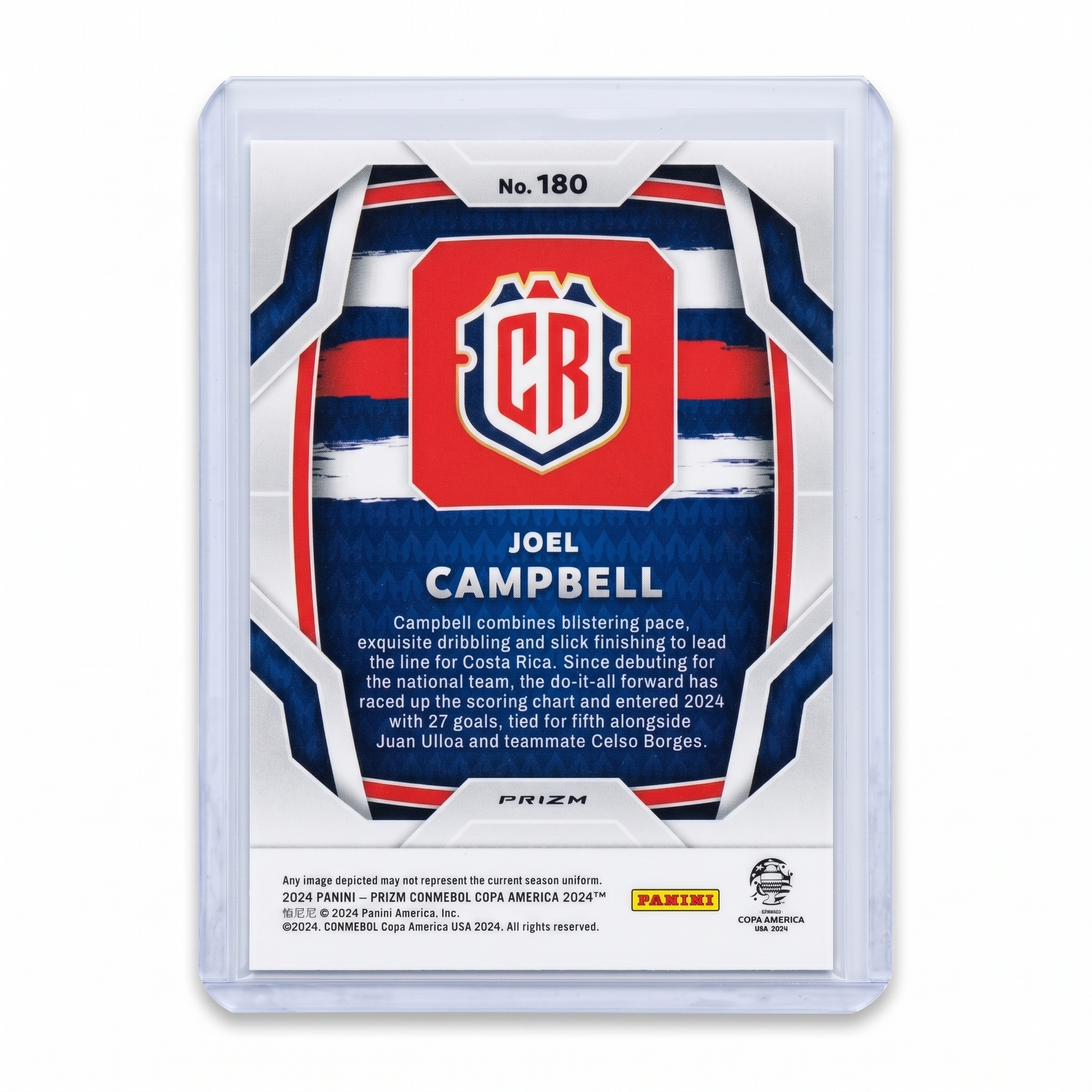 2024 Panini Prizm Copa America Joel Campbell Green Wave Prizm #180
