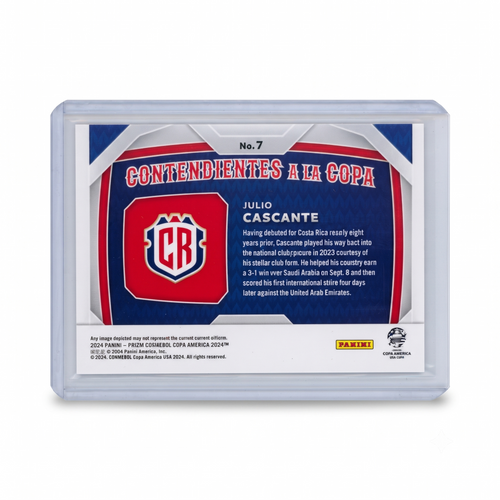 2024 Panini Prizm Copa America Julio Cascante RC Contendientes de la Copa #7