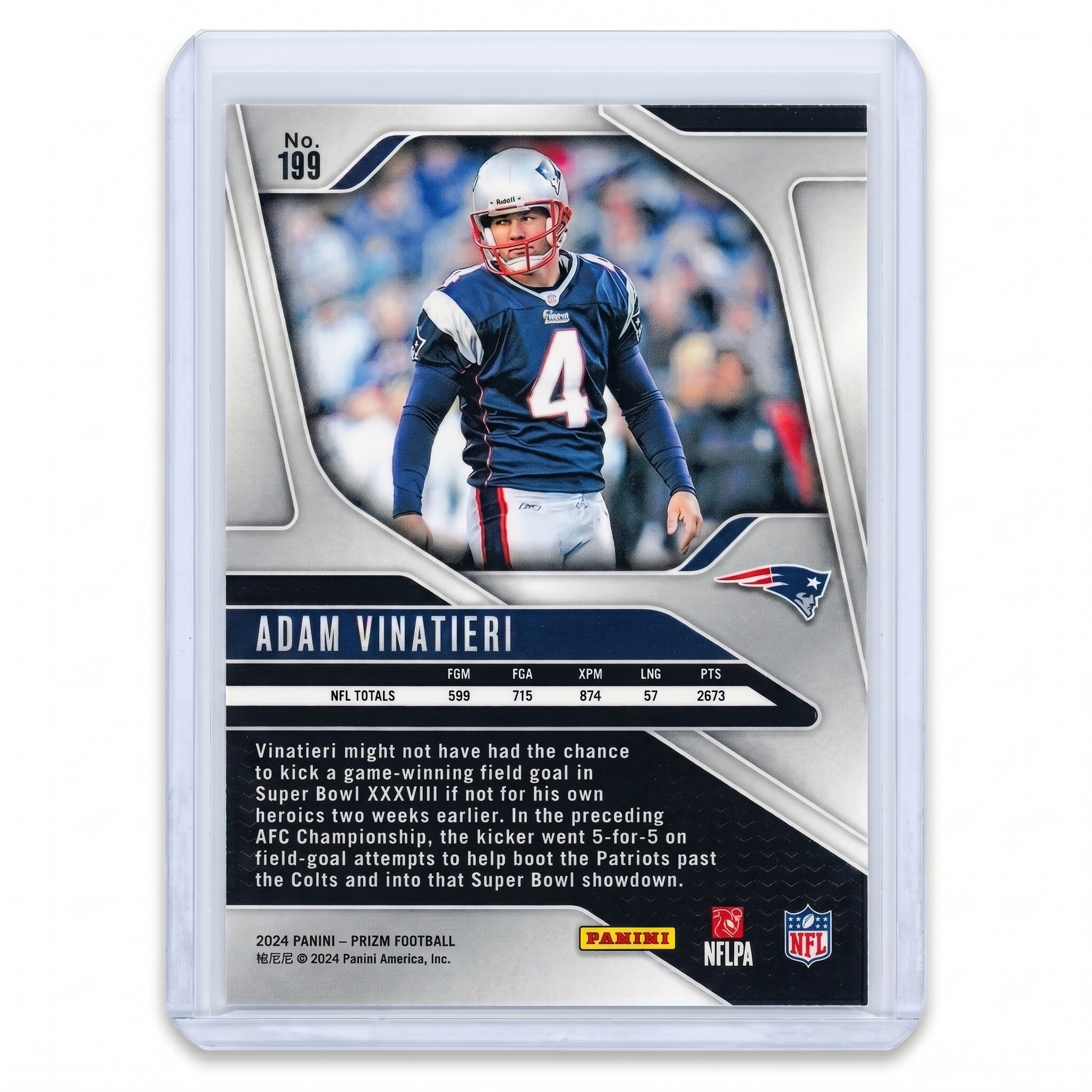 2024 Panini Prizm Football Adam Vinatieri #199