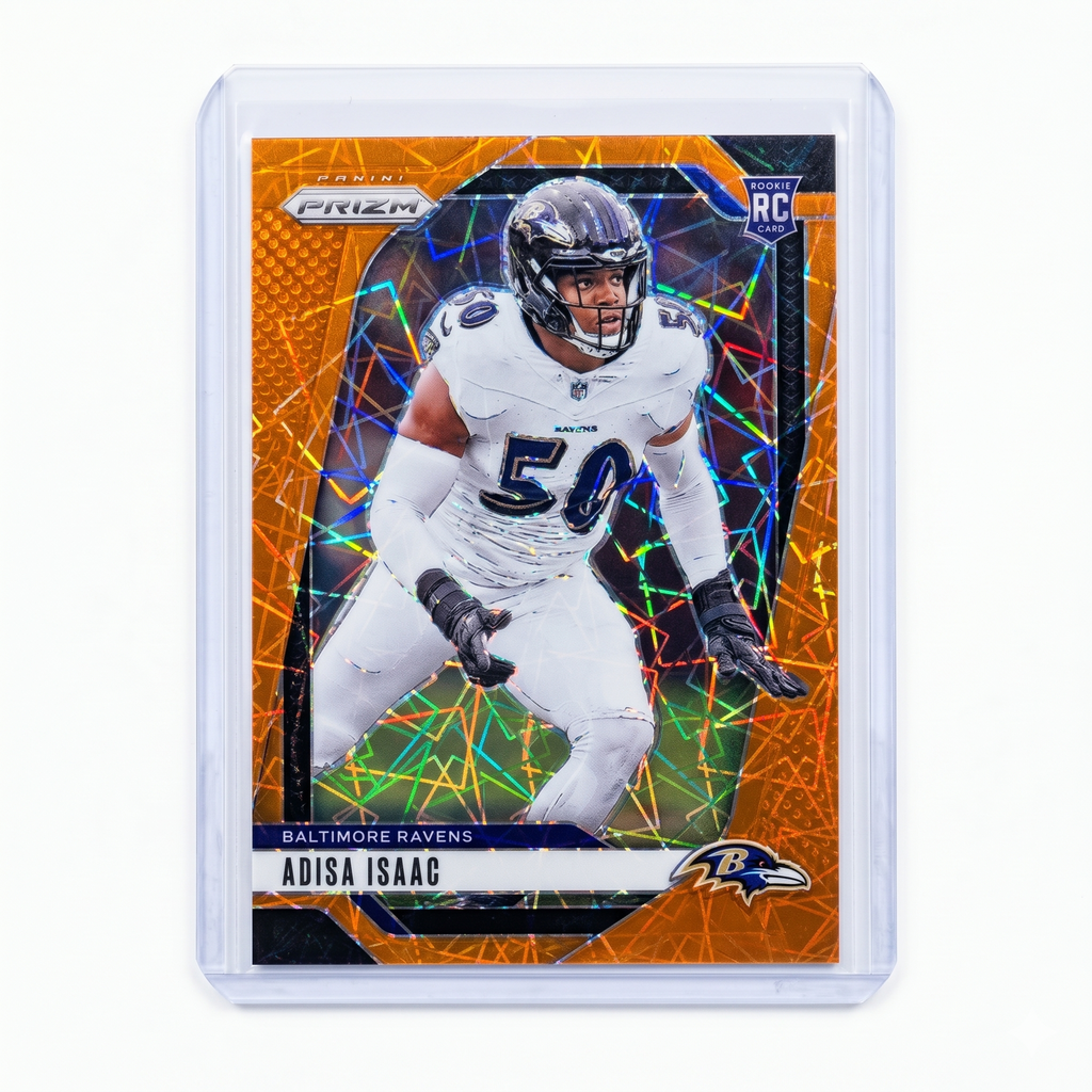2024 Panini Prizm Football Adisa Isaac RC Orange Lazer Prizm #302