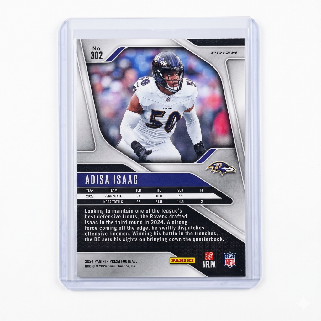 2024 Panini Prizm Football Adisa Isaac RC Orange Lazer Prizm #302