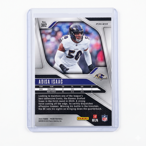 2024 Panini Prizm Football Adisa Isaac RC Orange Lazer Prizm #302