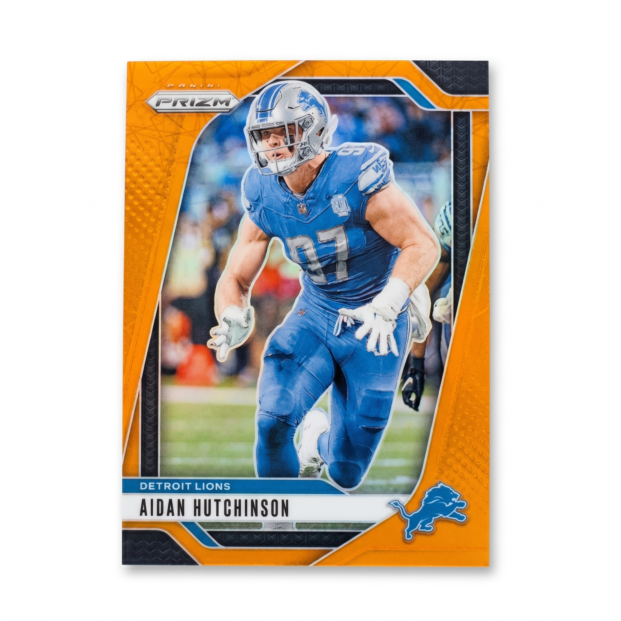 2024 Panini Prizm Football Aidan Hutchinson Orange Lazer Prizm #97