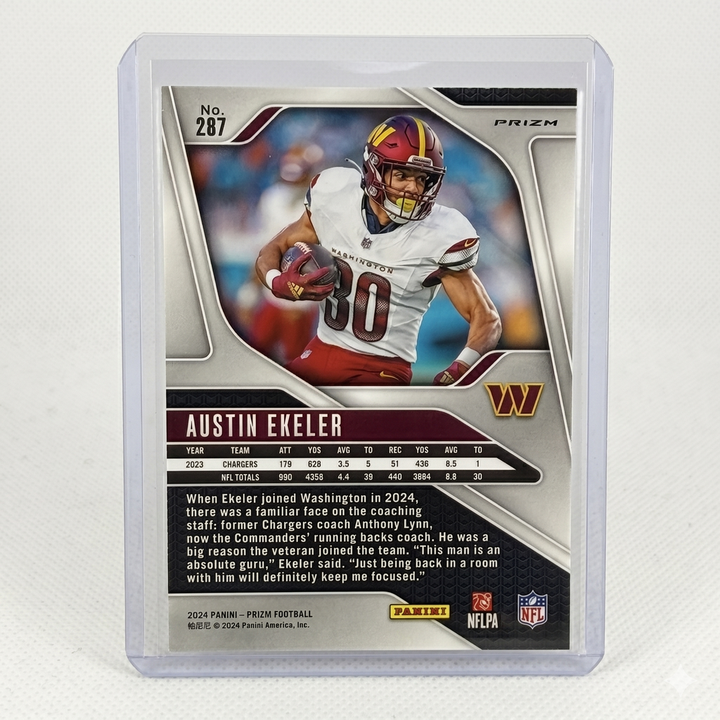 2024 Panini Prizm Football Austin Ekeler Orange Lazer Prizm #287