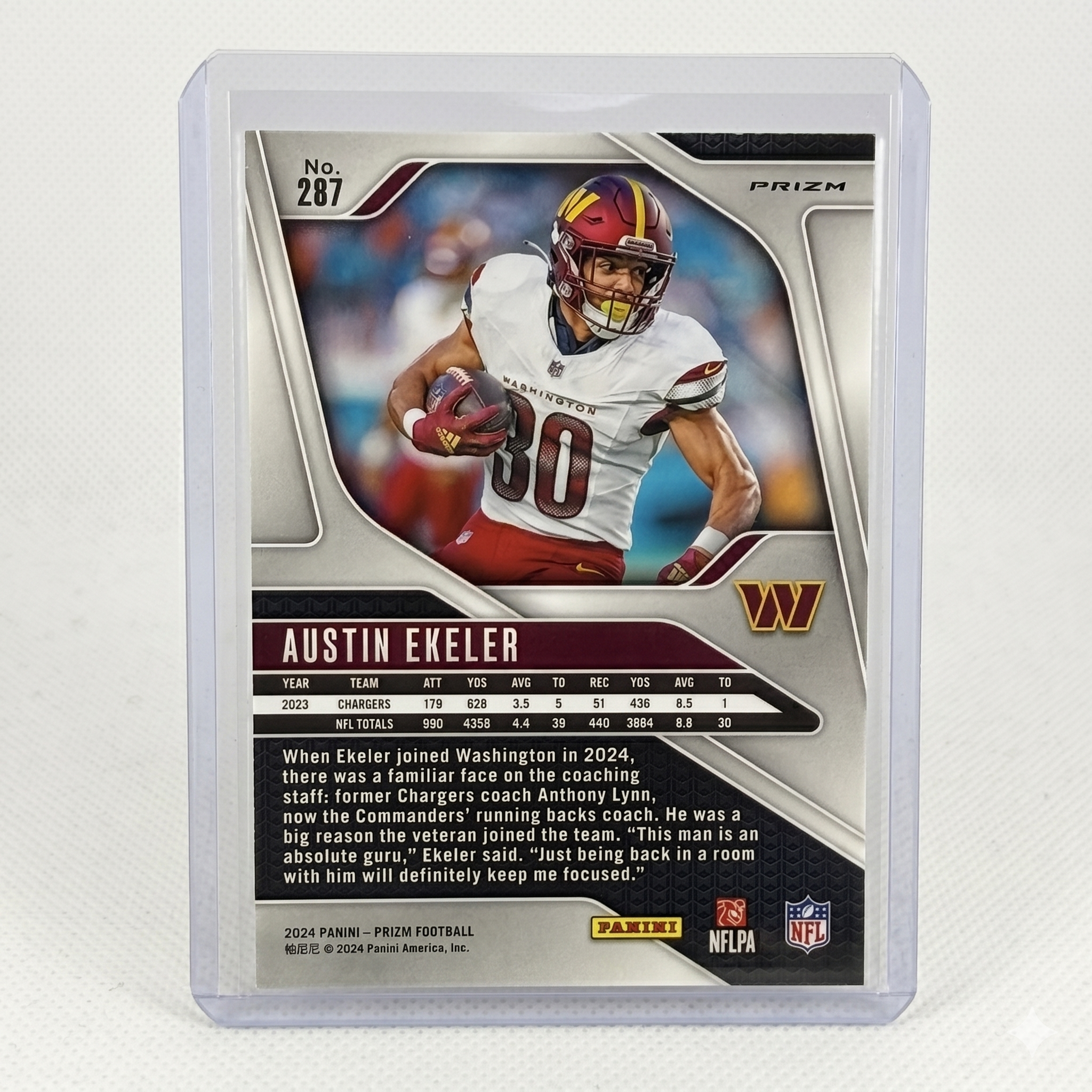 2024 Panini Prizm Football Austin Ekeler Orange Lazer Prizm #287