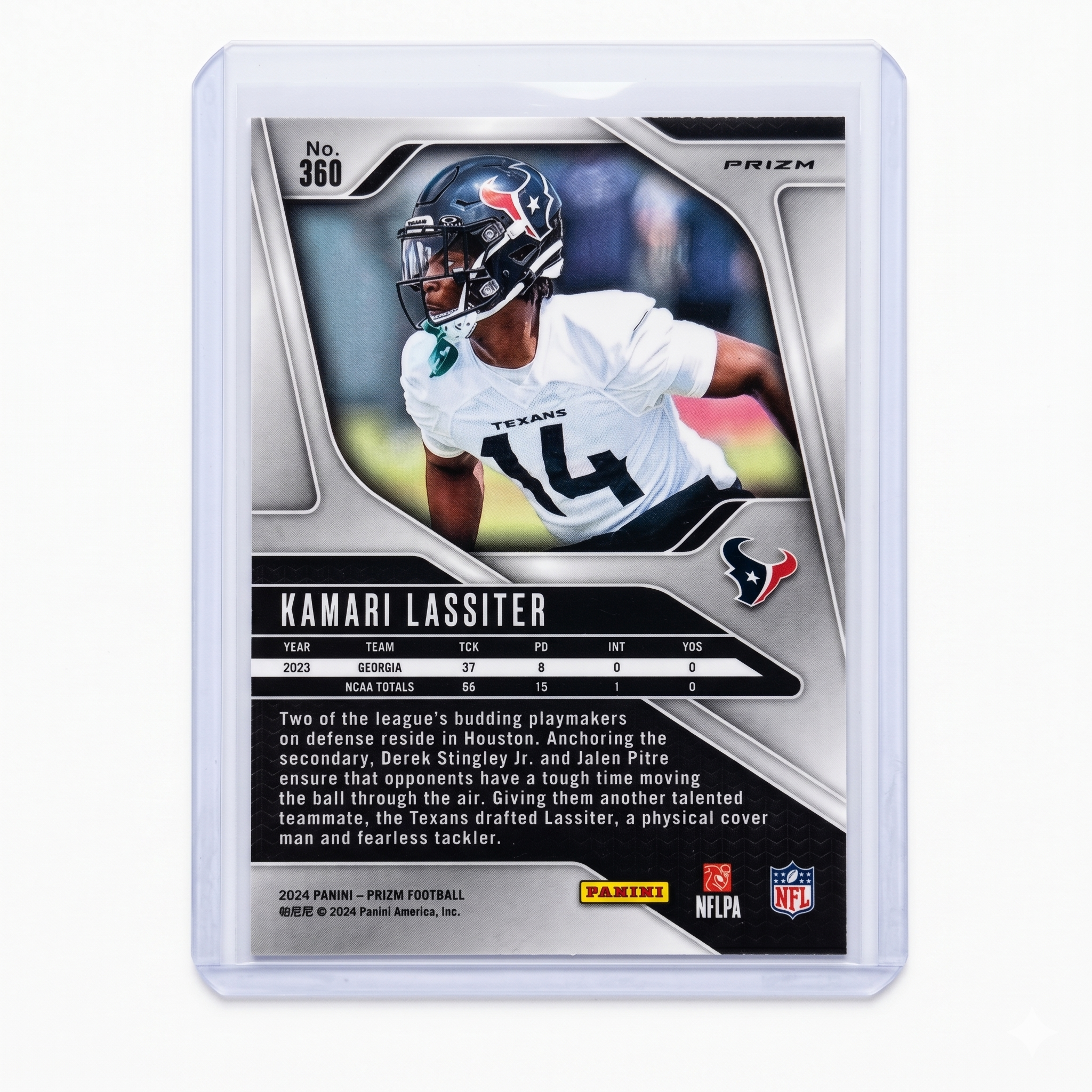 2024 Panini Prizm Football Kamari Lassiter RC Orange Lazer Prizm #360