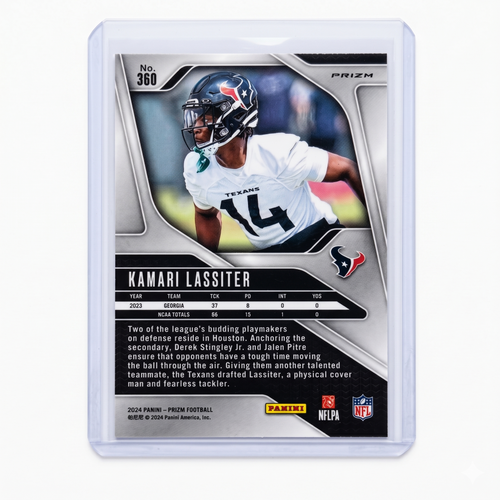 2024 Panini Prizm Football Kamari Lassiter RC Orange Lazer Prizm #360