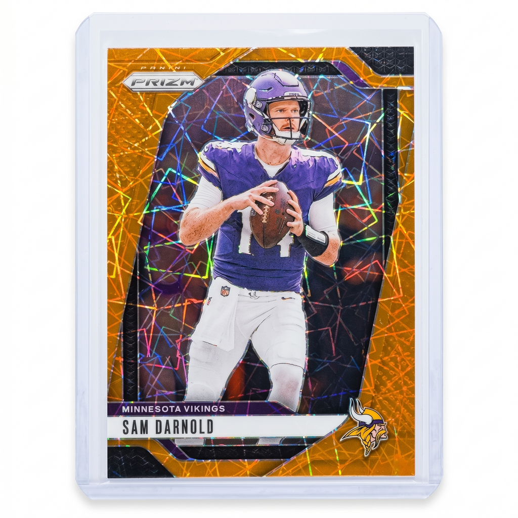 2024 Panini Prizm Football Sam Darnold Orange Lazer Prizm #185