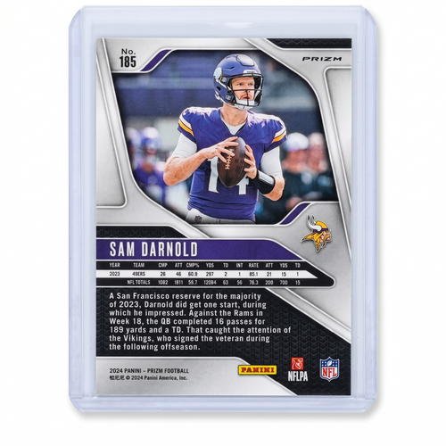 2024 Panini Prizm Football Sam Darnold Orange Lazer Prizm #185