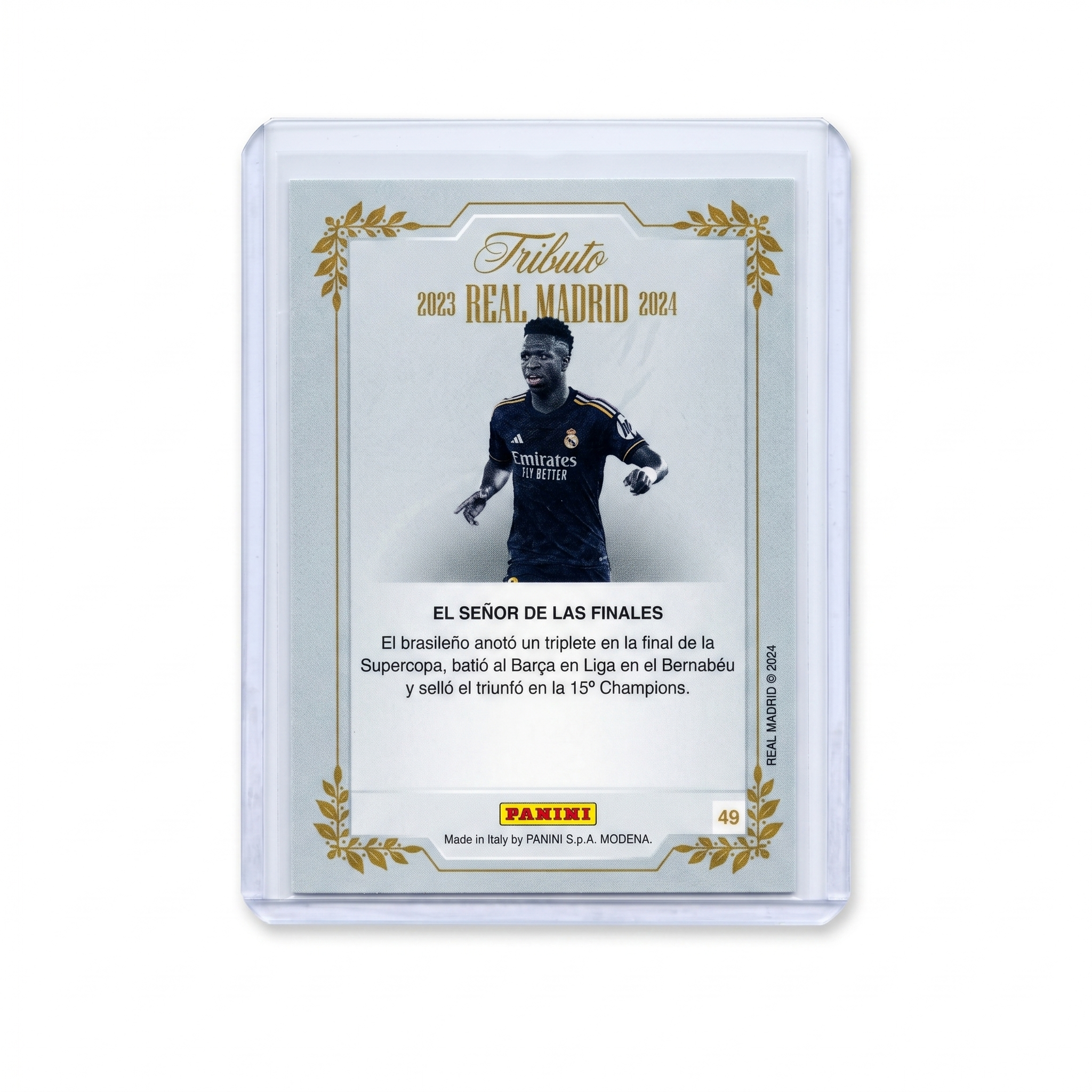 2024 Panini THREE TIME CHAMPIONS REAL MADRID Vini Jr GOLD #49
