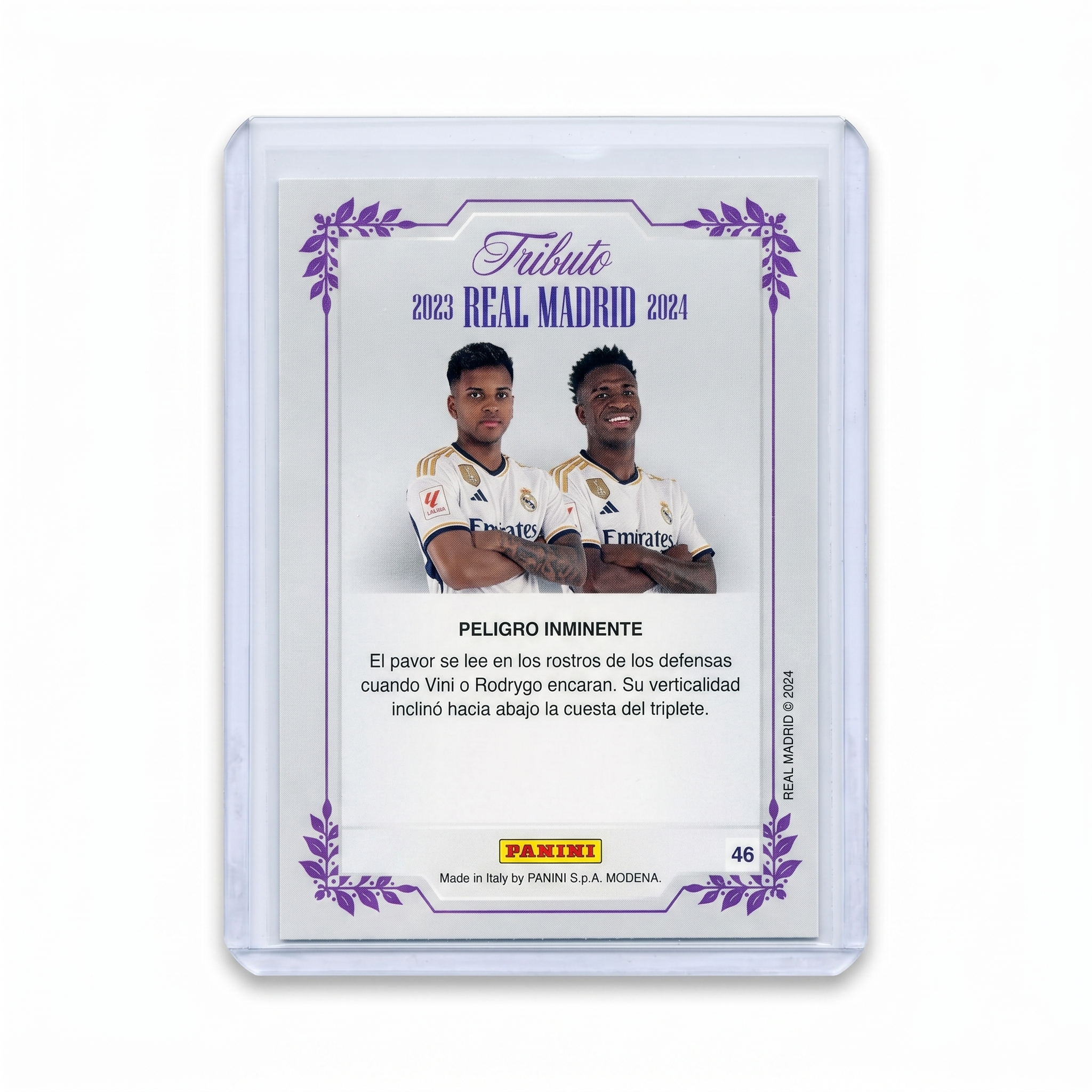2024 Panini THREE TIME CHAMPIONS REAL MADRID Vini Jr & Rodrygo SINERGY #46 2