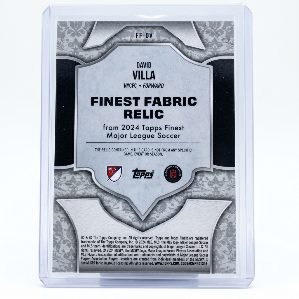 2024 Topps Finest MLS DAVID VILLA #FF-DV Fabric Relic Match-Worn Memorabilia 71/75
