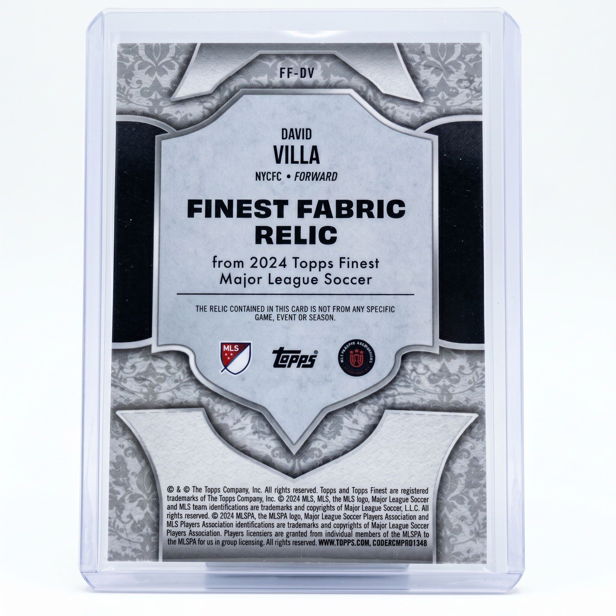 2024 Topps Finest MLS DAVID VILLA #FF-DV Fabric Relic Match-Worn Memorabilia 71/75