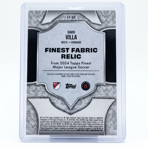 2024 Topps Finest MLS DAVID VILLA Match-Worn Relic 71/75 #FF-DV
