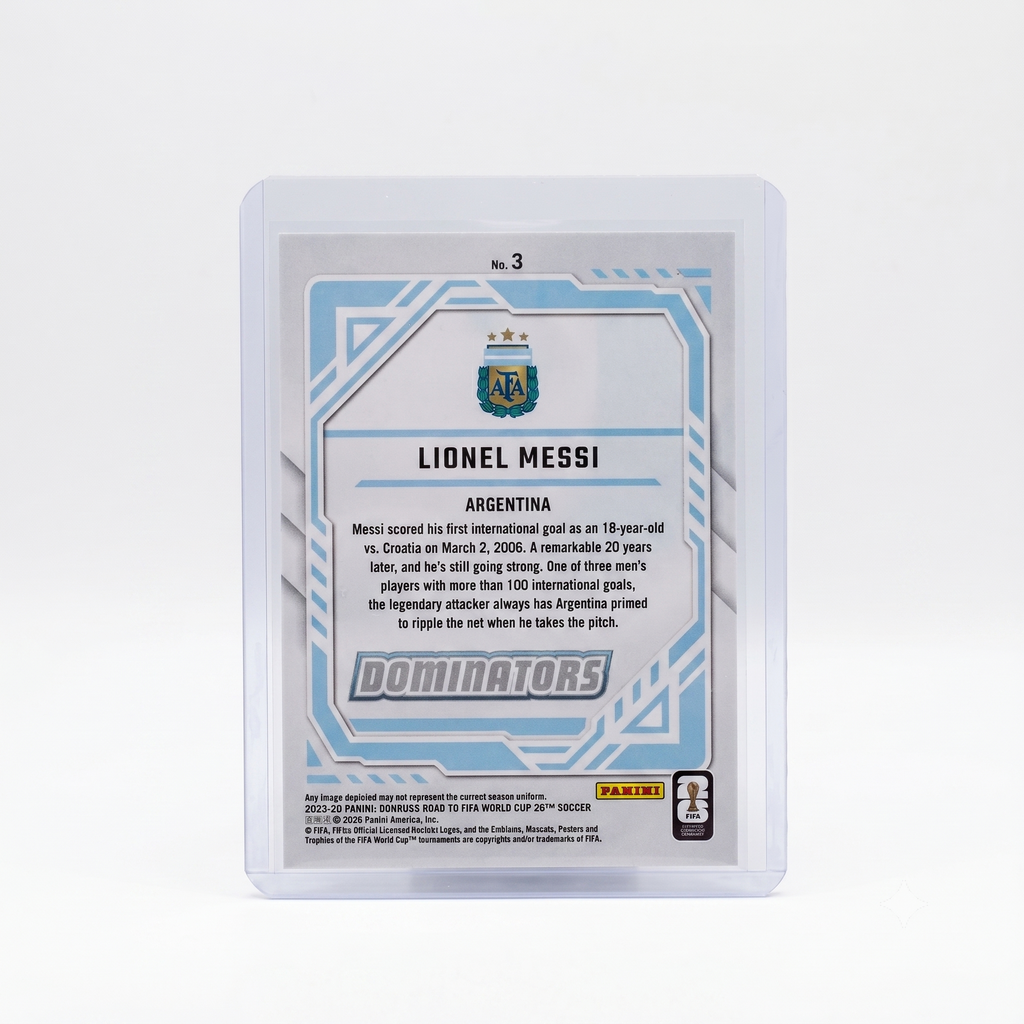 25-26 Donruss RFWC Lionel Messi Dominators Blue 177/199 #3