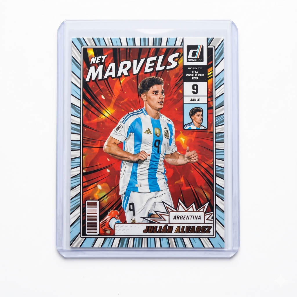 2025-26 Panini Donruss Road to FIFA World Cup Julian Alvarez Net Marvels #14