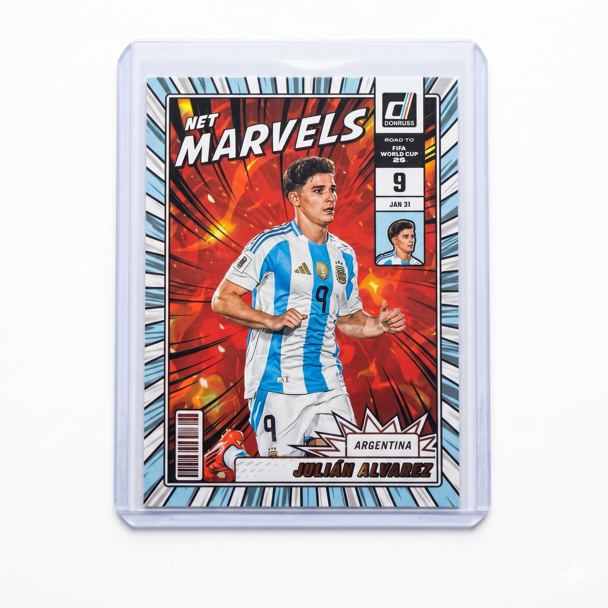 2025-26 Panini Donruss Road to FIFA World Cup Julian Alvarez Net Marvels #14