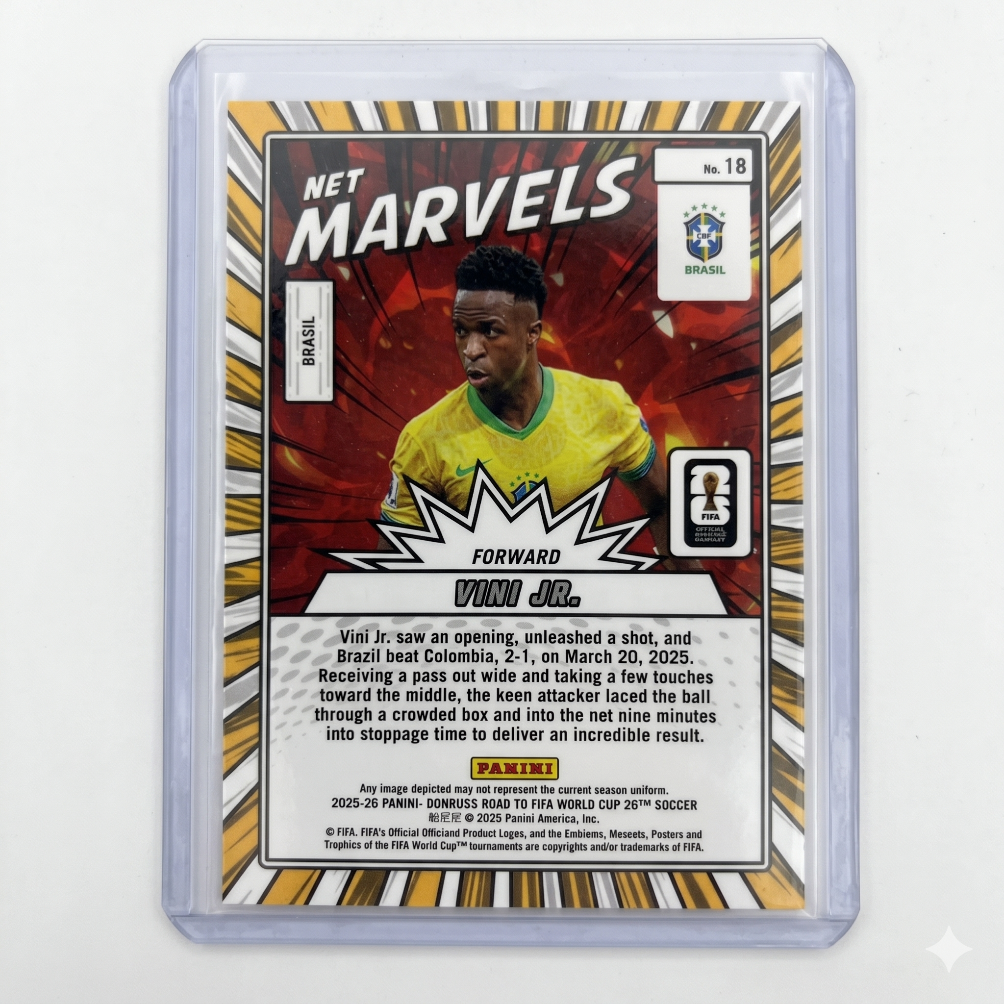 2025-26 Panini Donruss Road to FIFA World Cup Vinicius Jr Net Marvels #18