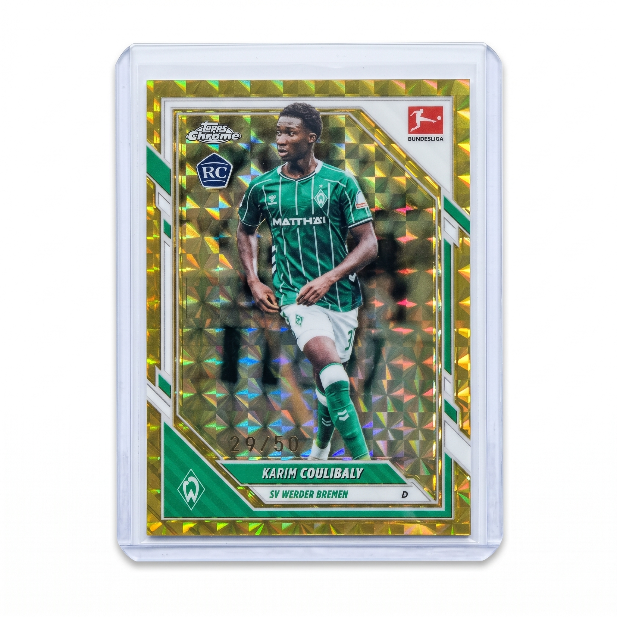 2025-26 Topps Chrome Bundesliga Karim Coulibaly RC Gold Geometric Refractor 29/50 #13
