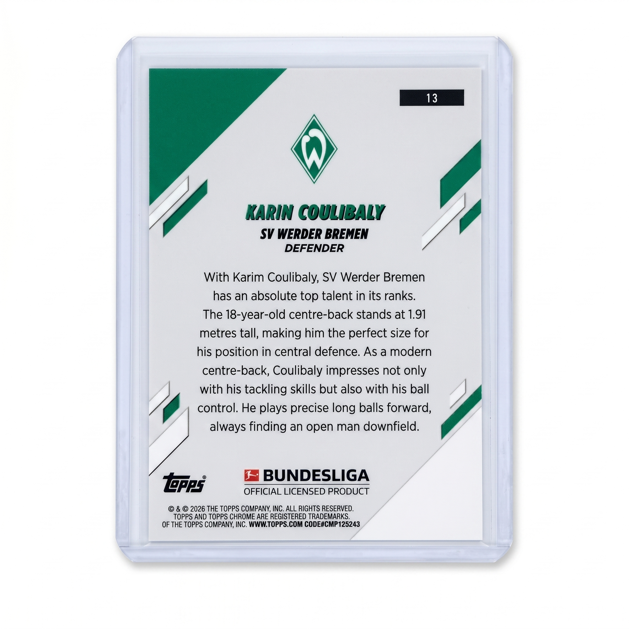 2025-26 Topps Chrome Bundesliga Karim Coulibaly RC Gold Geometric Refractor 29/50 #13