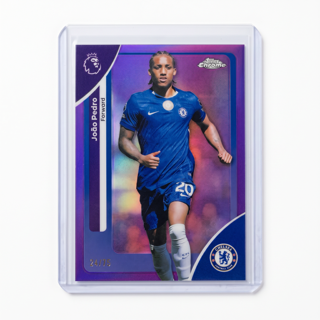 2025-26 Topps Chrome Premier League Joao Pedro Purple Refractor 24/75 #61