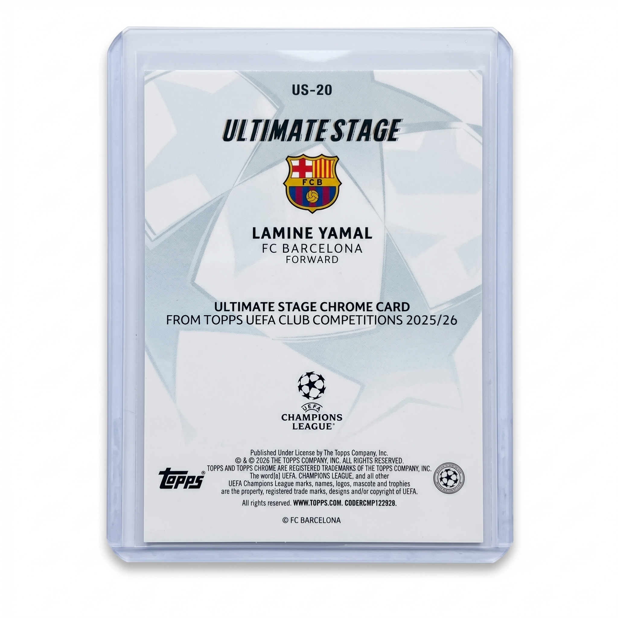 2025-26 Topps Chrome UCC Lamine Yamal Ultimate Stage #US-20
