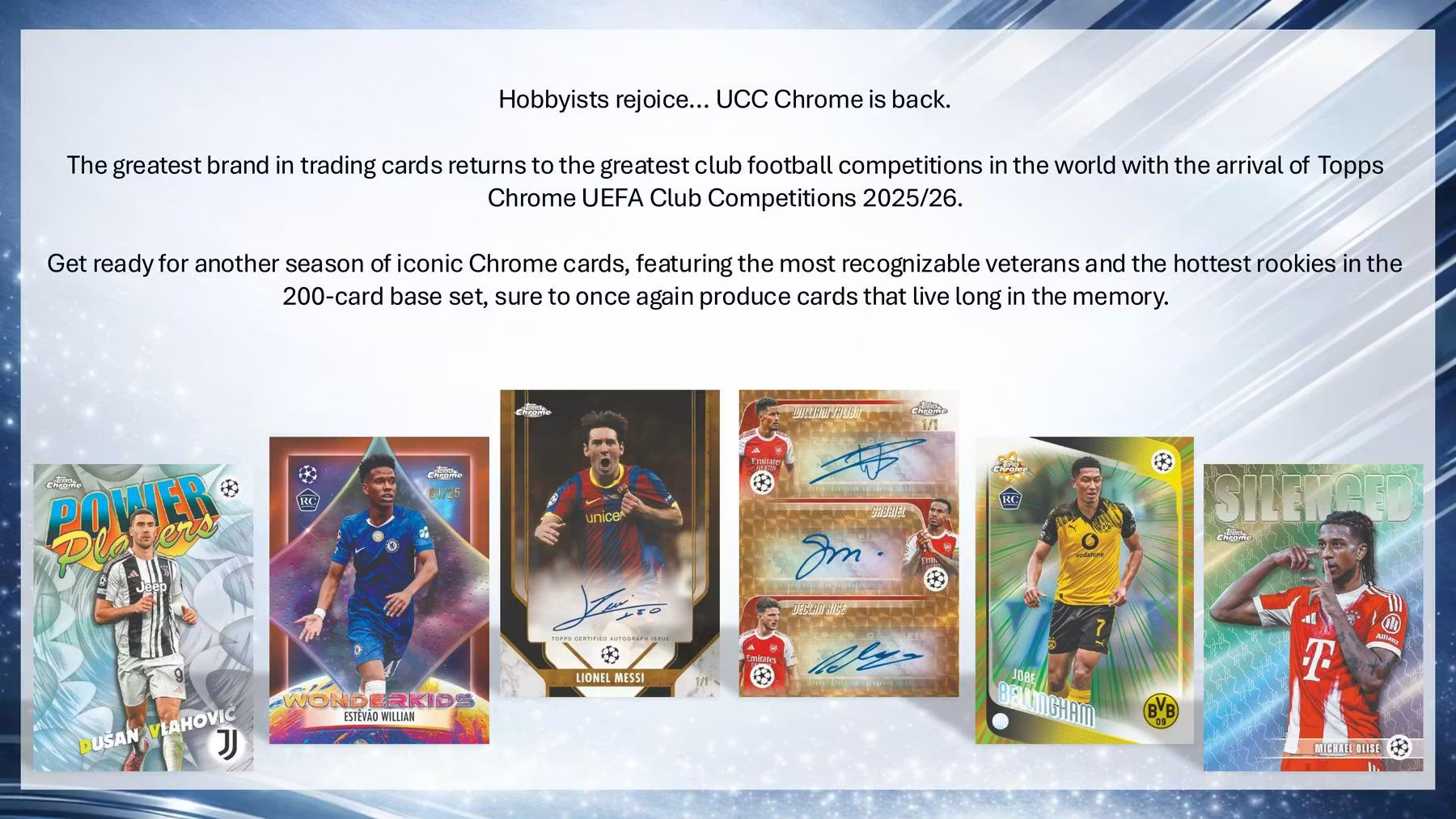 PREVENTA 2025/26 Topps Chrome UEFA Club Competitions Soccer Mega Box