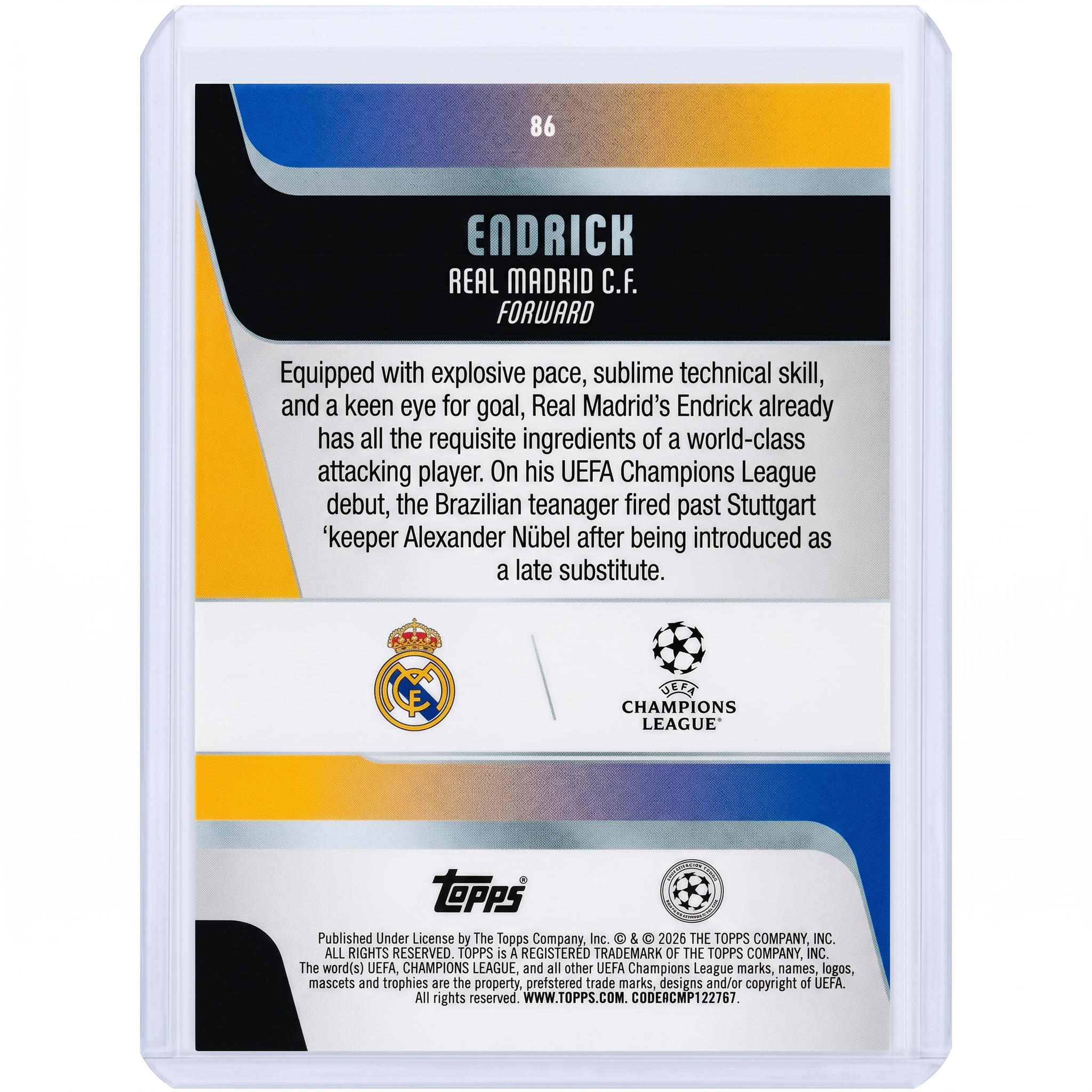2025-26 Topps Flagship UEFA Club Competitions #86 Endrick Future Stars