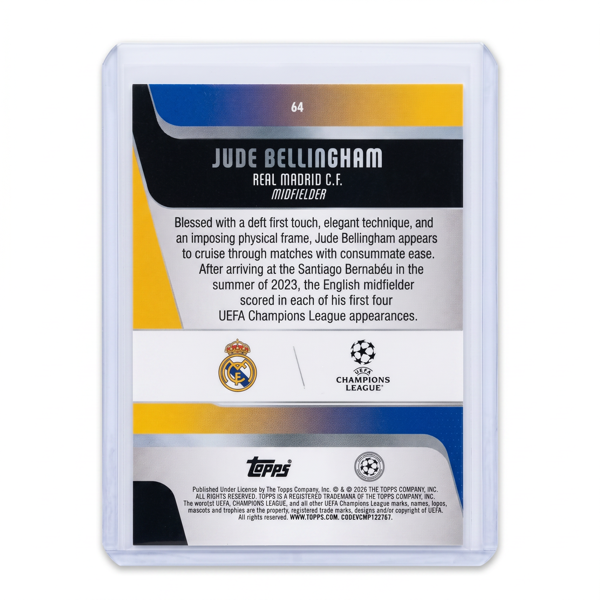 2025-26 Topps Flagship UEFA Club Jude Bellingham  Purple Foil 027/250