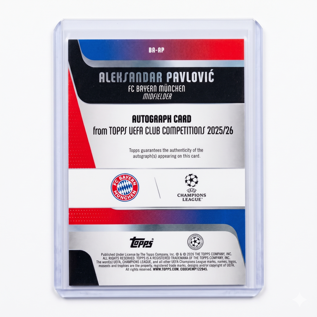 2025-26 Topps UEFA Aleksandar Pavlovic Auto #BA-AP