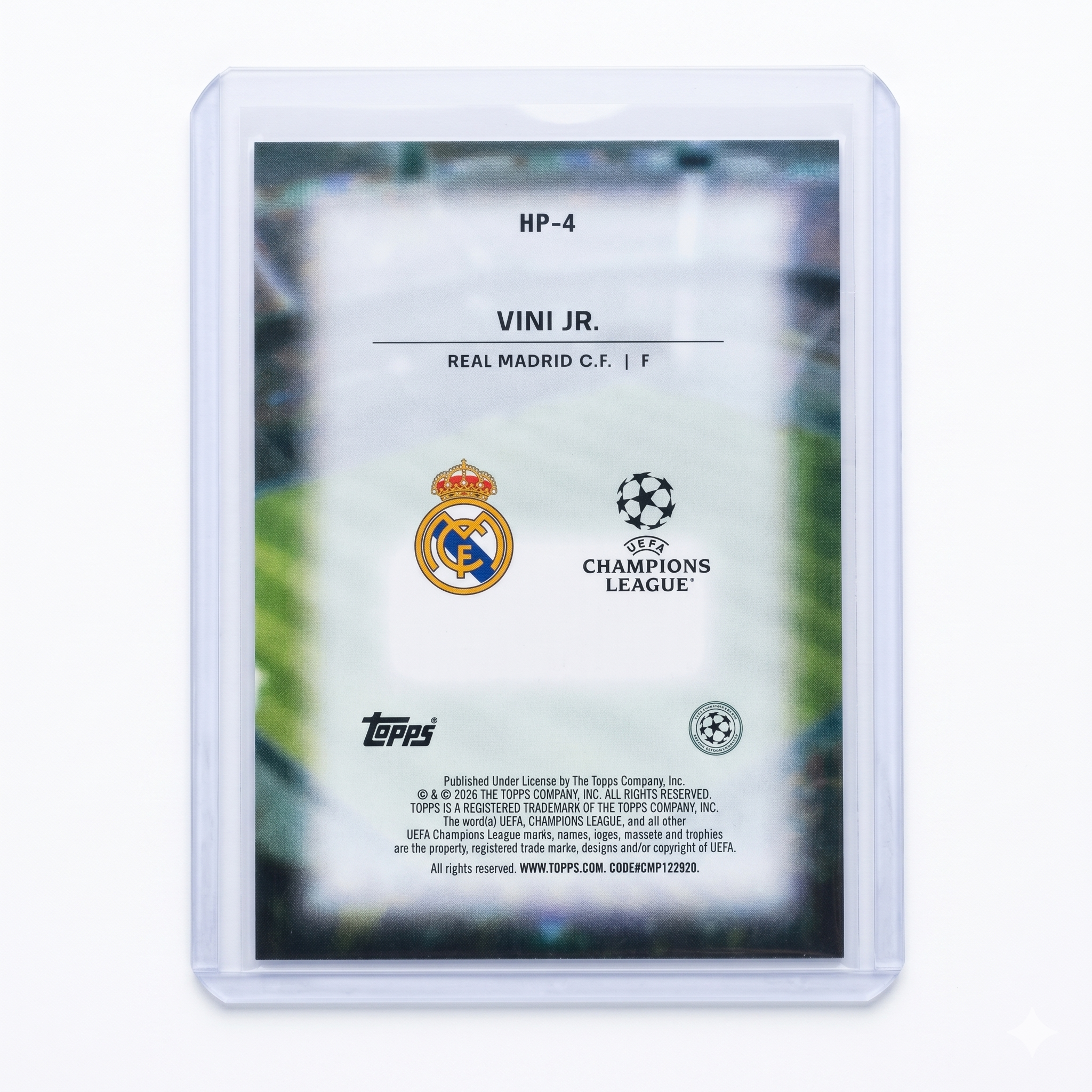 2025-26 Topps UEFA Club Competitions Home Field Advantage Vini Jr. Case Hit SSP HP-4