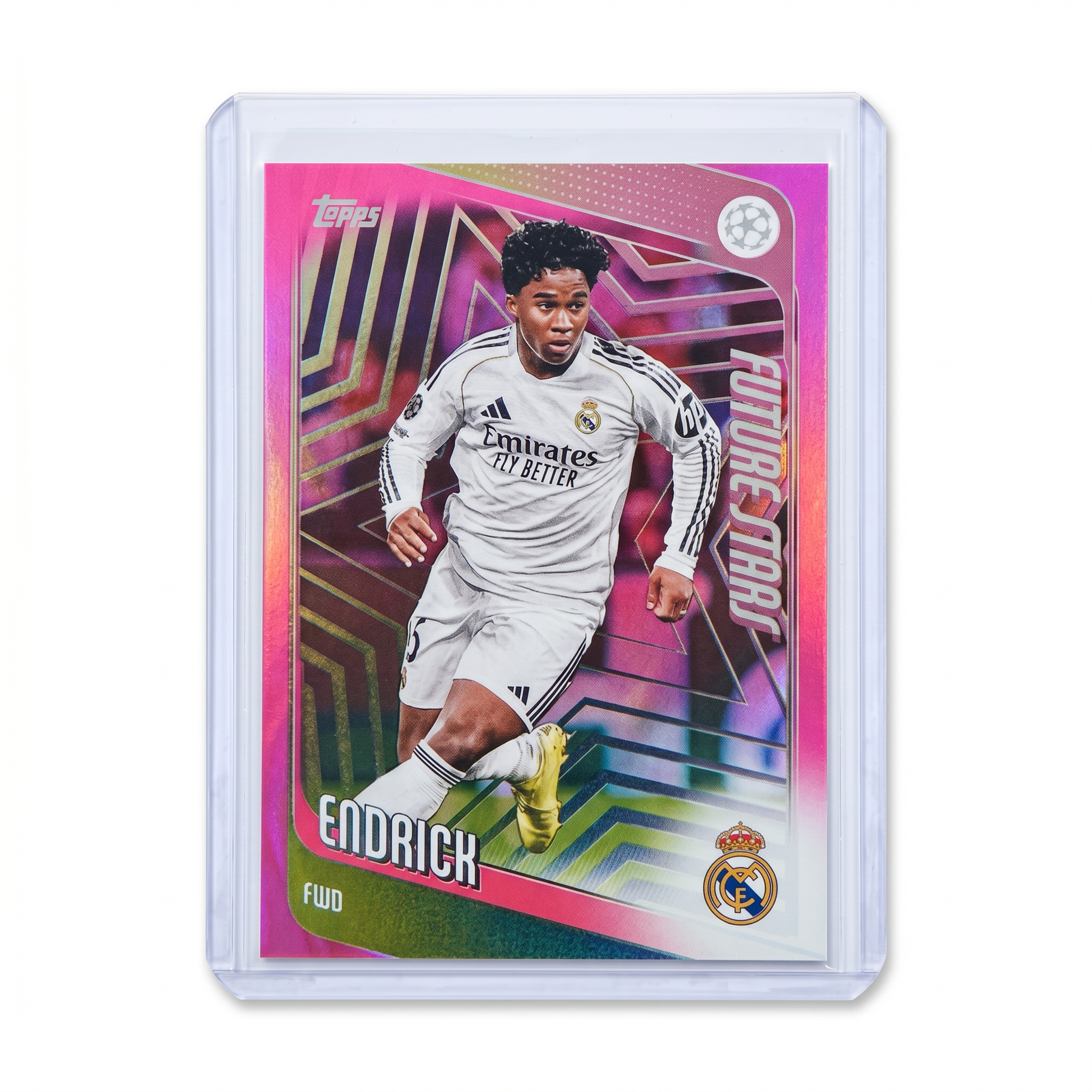 2025-26 Topps UEFA Flagship Endrick Future Stars #86  Neon Pink Parallel