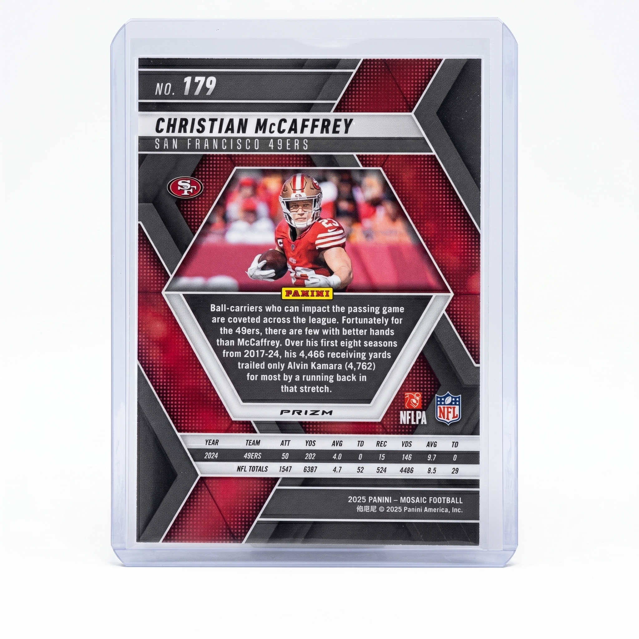 2025 Panini Mosaic Christian McCaffrey Green Mosaic Prizm #179