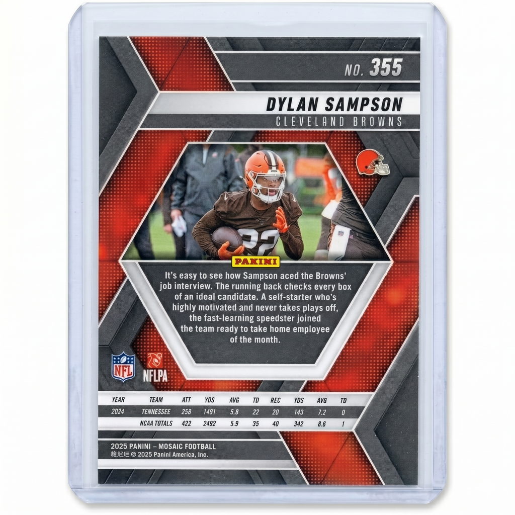 2025 Panini Mosaic Dylan Sampson Base RC Card #355