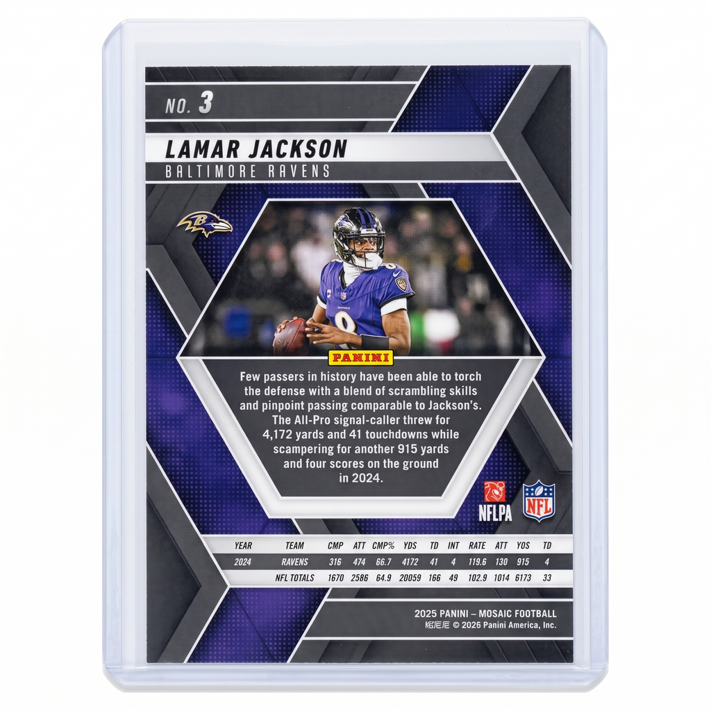 2025 Panini Mosaic Lamar Jackson Base #3