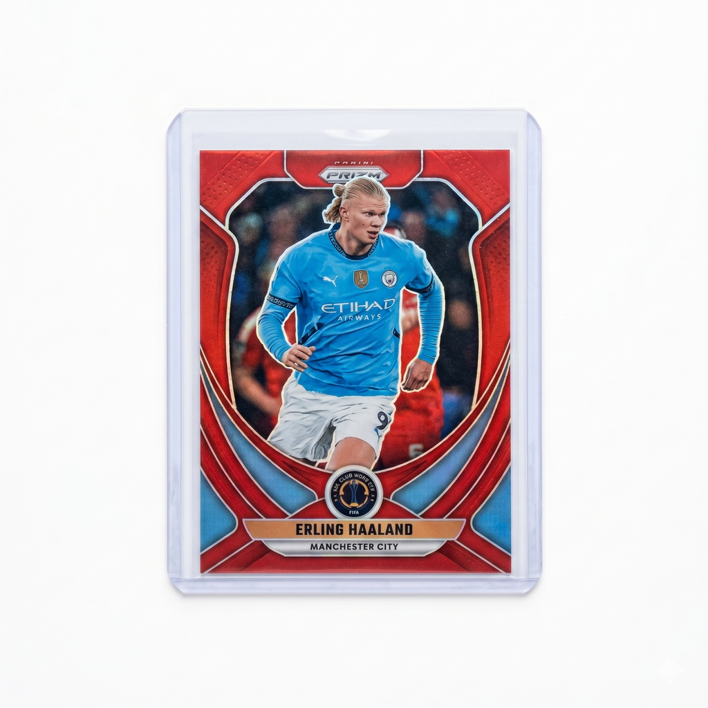 2025 Panini Prizm FIFA Club Word Cup Erling Haaland Red Prizm 016/299 #136