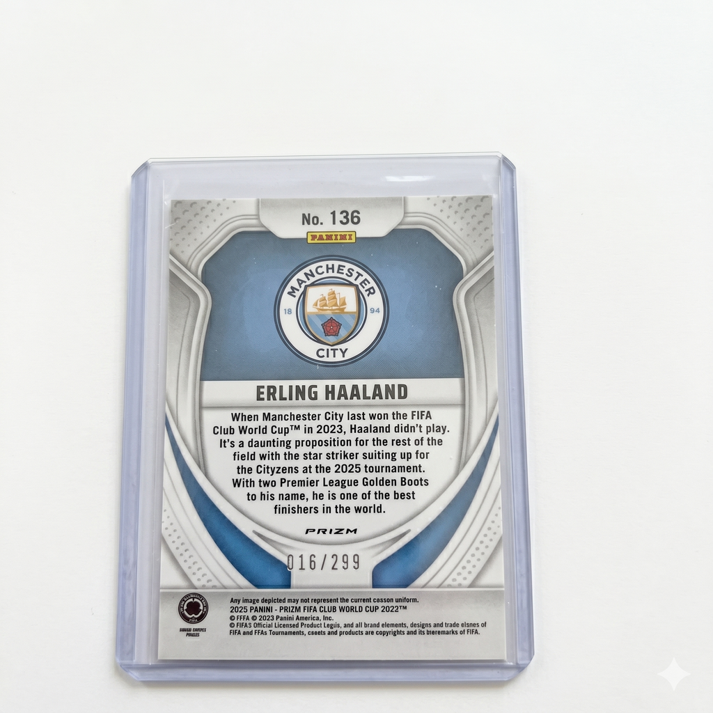 2025 Panini Prizm FIFA Club Word Cup Erling Haaland Red Prizm 016/299 #136