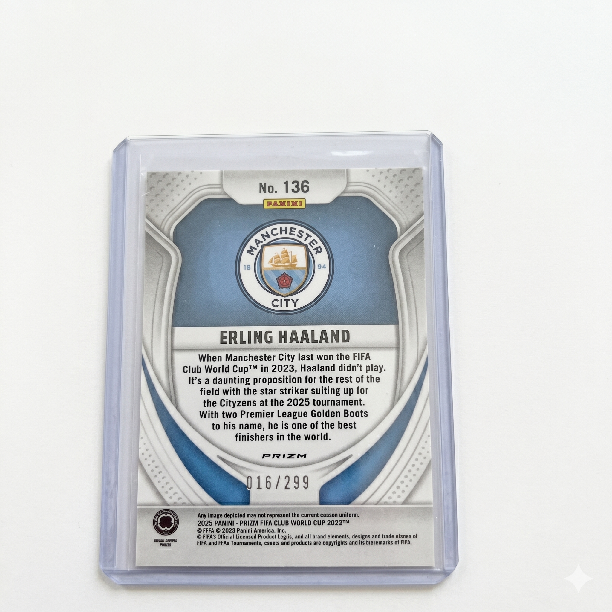 2025 Panini Prizm FIFA Club Word Cup Erling Haaland Red Prizm 016/299 #136