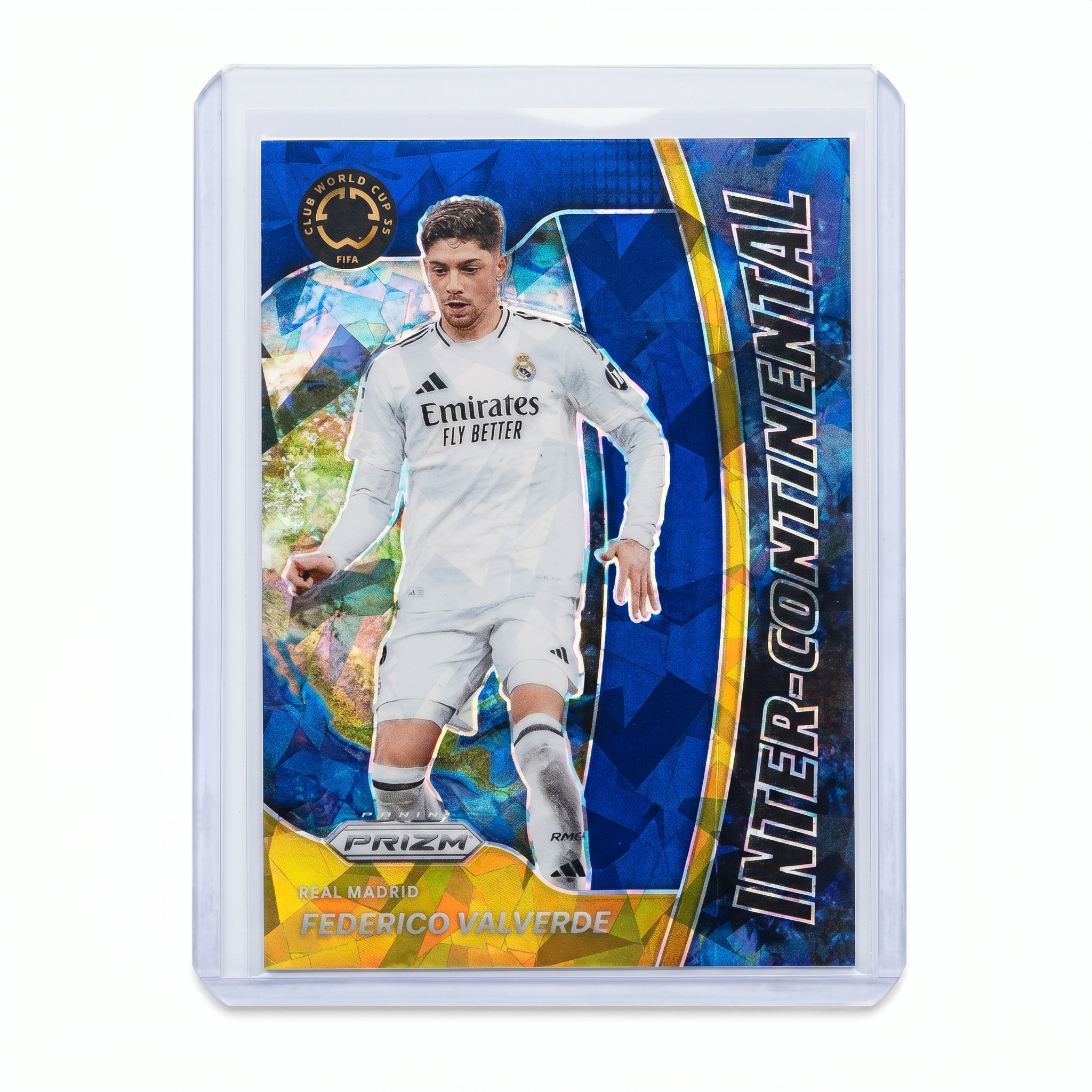 2025 Panini Prizm FIFA Club World Cup Federico Valverde Inter-Continental Blue Ice Prizm Parallel 02/99