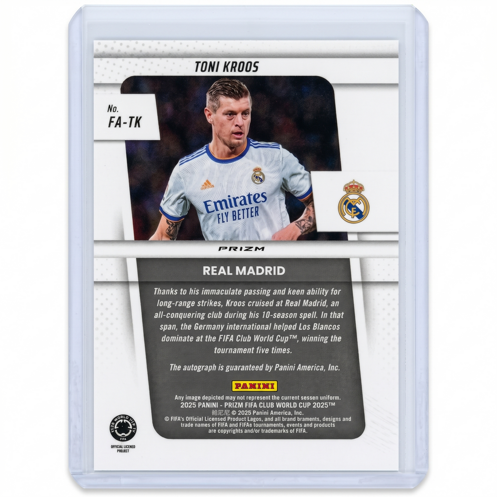 2025 Panini Prizm FIFA Club World Cup Toni Kroos Prizm AUTO #FA-TK