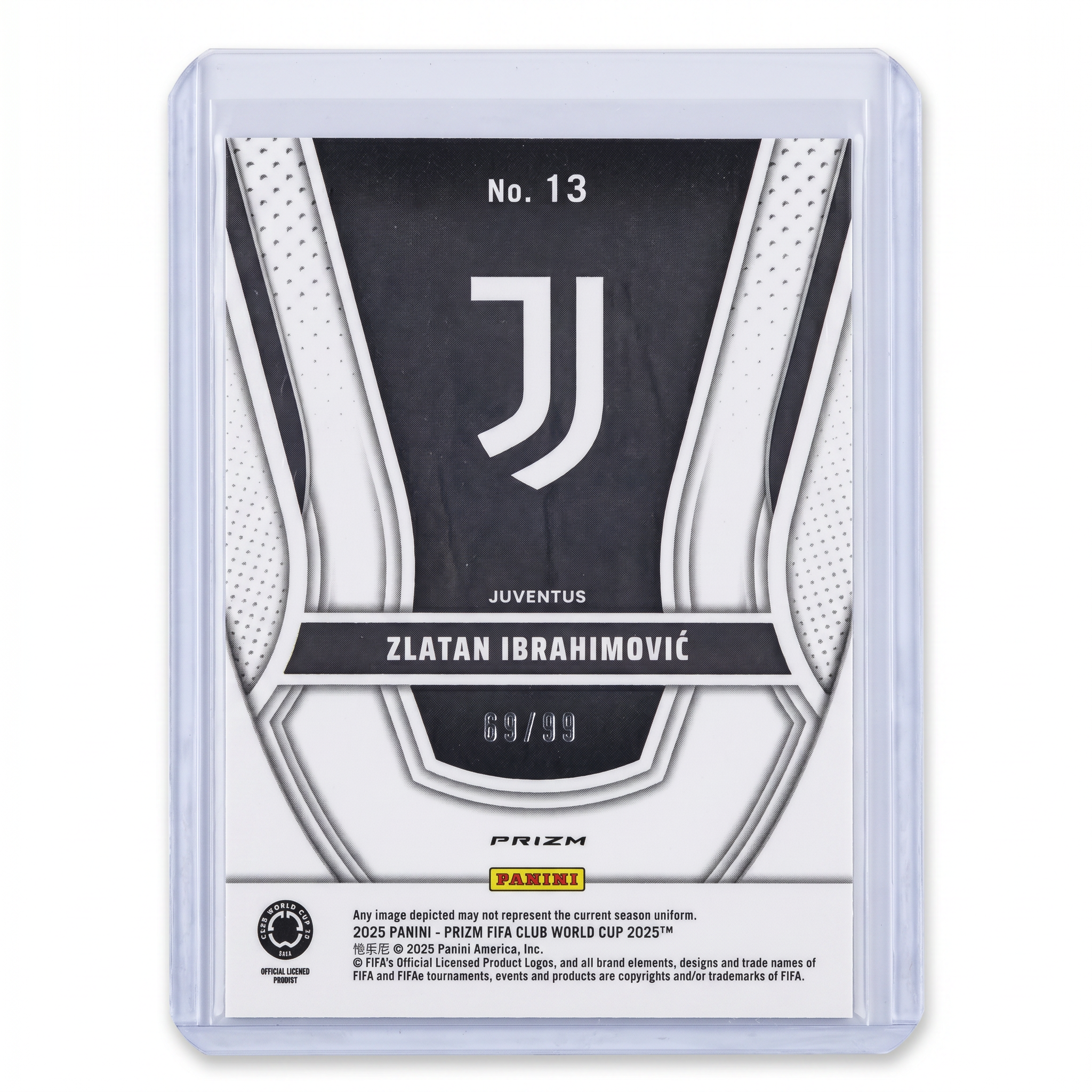 2025 Panini Prizm FIFA World Cup Zlatan Ibrahimovic Legendary Talents Blue Ice Prizm 69/99 #13