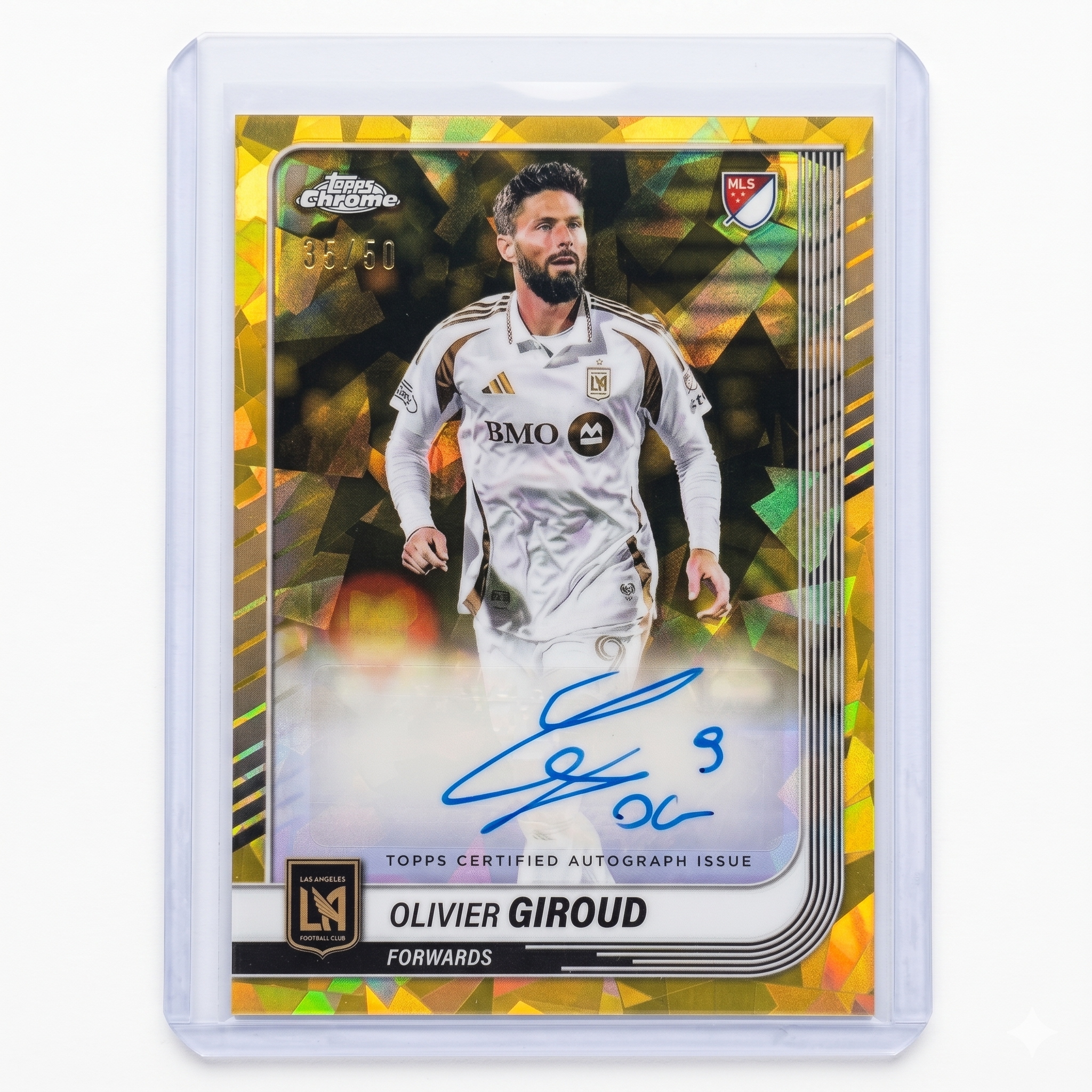 2025 TOPPS CHROME MLS OLIVIER GIROUD AUTO GOLD REFRACTOR 35/50 #CA-OG
