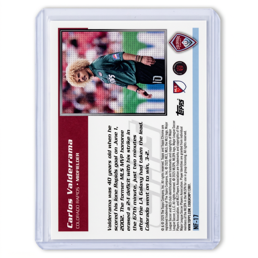 2025 Topps Chrome MLS Carlos Valderrama 1995 30 Years Celebration #NF-17
