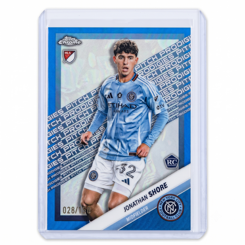 2025 Topps Chrome MLS Jonathan Shore RC Pitch Prodigies Blue Refractor 028/150 #178
