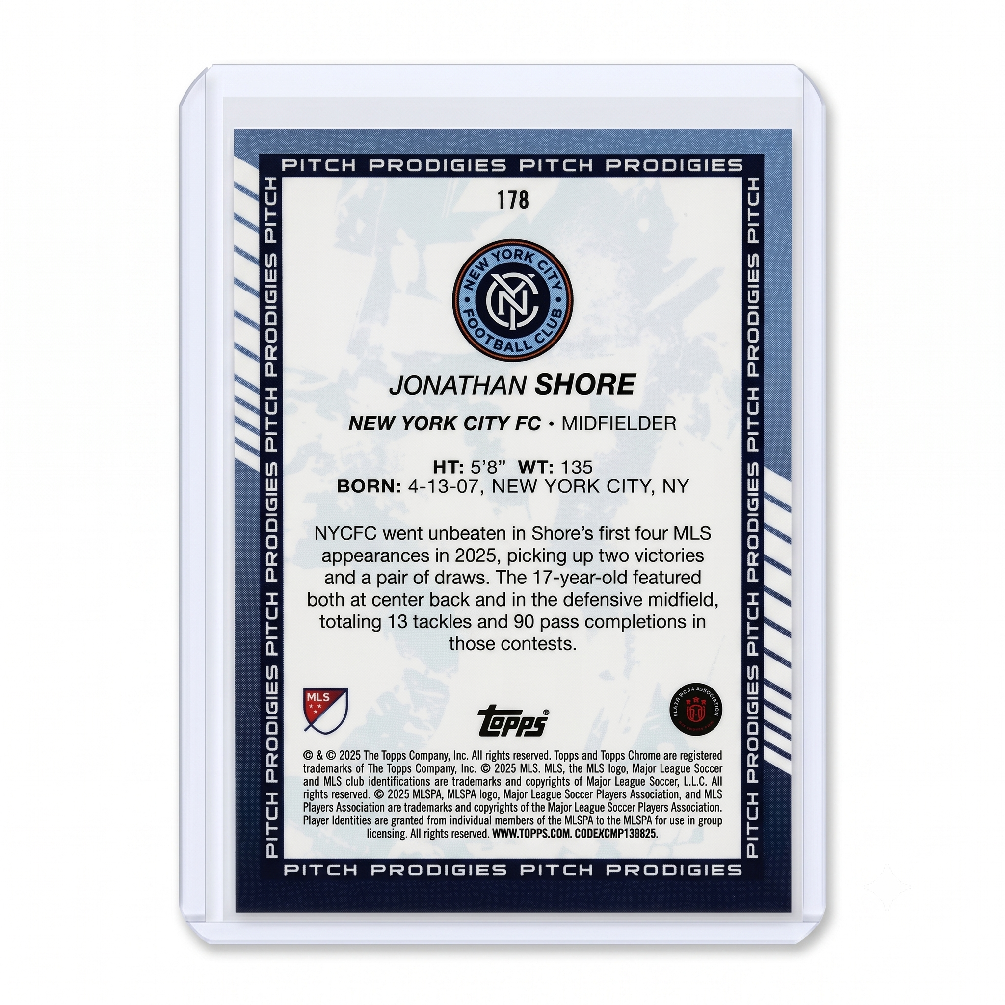 2025 Topps Chrome MLS Jonathan Shore RC Pitch Prodigies Blue Refractor 028/150 #178