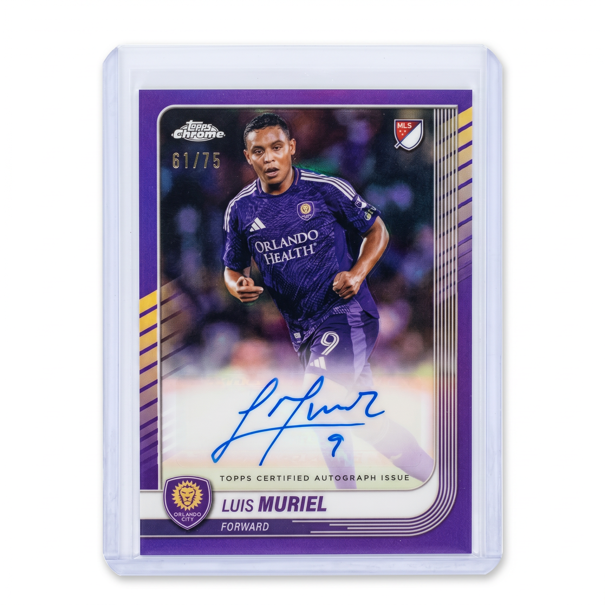 2025 Topps Chrome MLS Luis Muriel Auto Purple Parallel Color Match 61/75 CA-ML