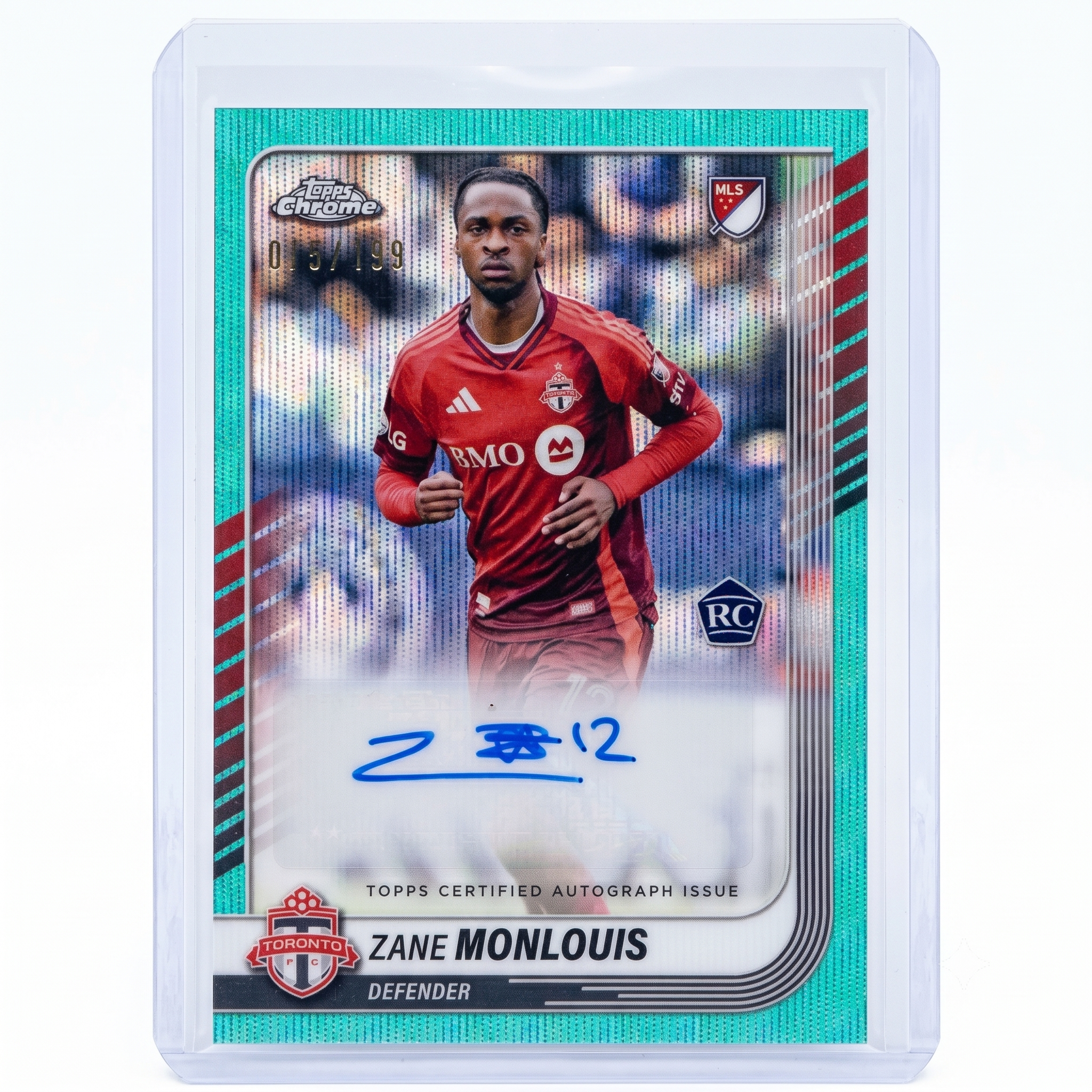 2025 Topps Chrome MLS Zane Monlouis RC Auto Aqua Wave Refractor 079/199 #CA-ZM