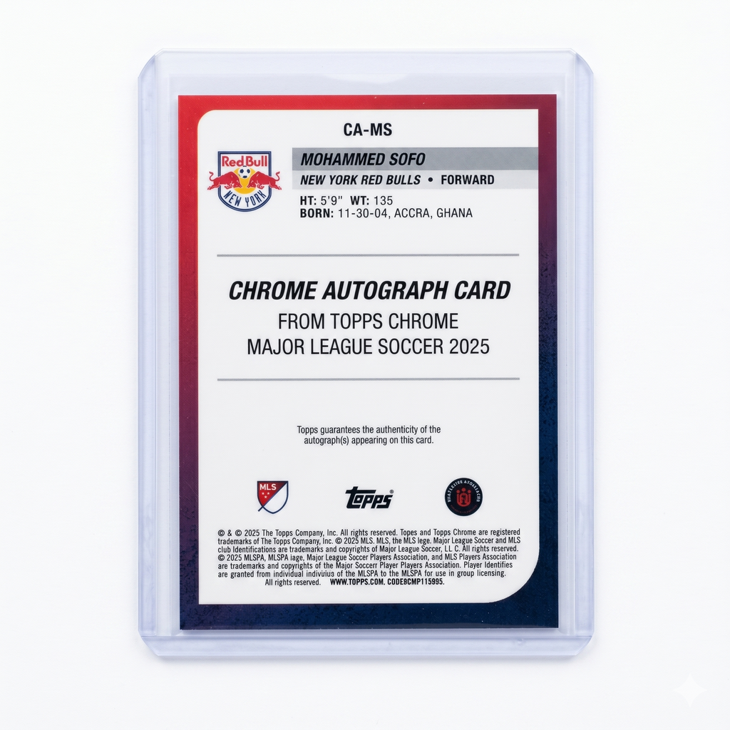 2025 Topps Chrome Sapphire MLS MOHAMMED SOFO RC AUTO ORANGE SAPPHIRE  11/25 #CA-MS