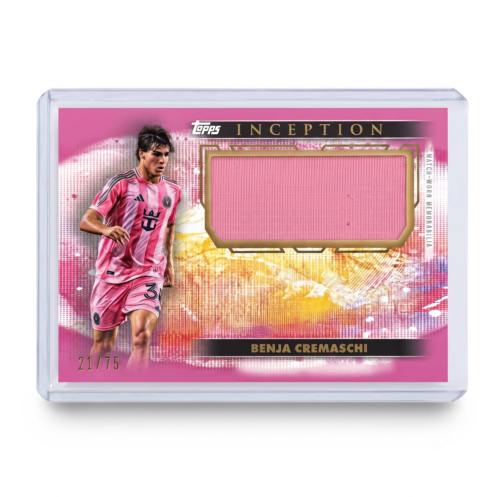 2025 Topps Inception MLS Benja Cremachi Inception Jumbo Relic Pink 21/75 #IJR-BC